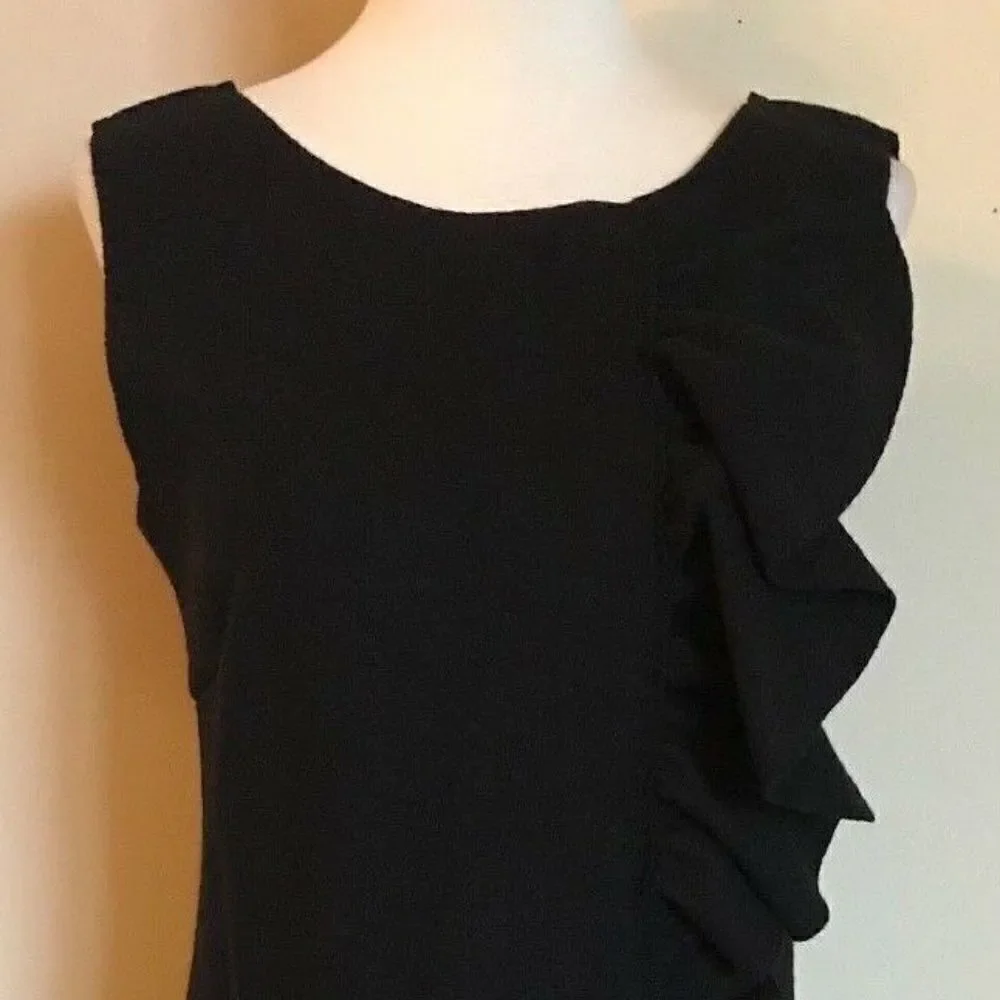 J Crew Black Wool Sheath Dress - Sz 2 - Picture 10 of 12